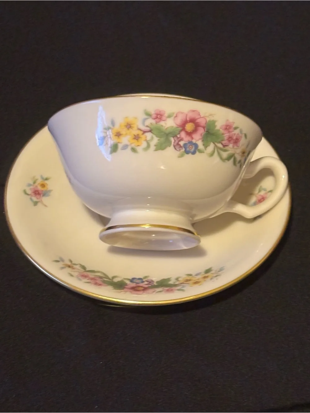 Vintage Floral Lenox Avon S300 Teacup and Saucer Set